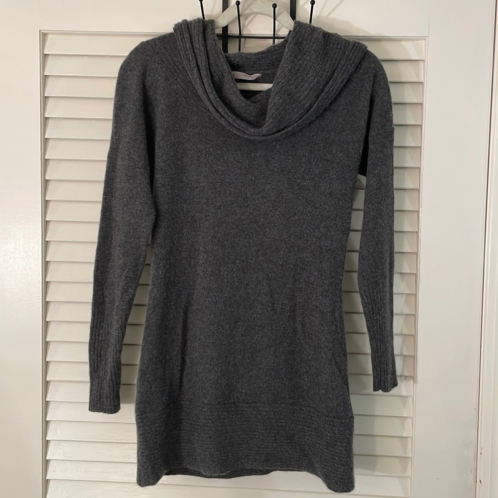 Athleta Charcoal Gray Cowl Neck Soft Cashmere Sweater
